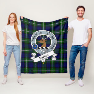 Forbes Modern Clan Abzeichen Tartan Kariert Fleecedecke