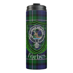 Forbes Schottischer Clan Tartan & Wappen Thermosbecher