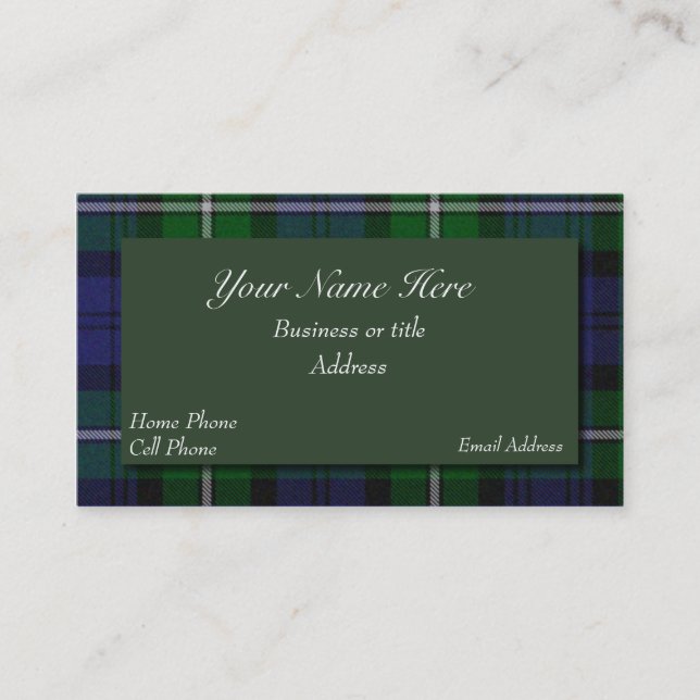 Forbes schottischer Tartan-karierte Visitenkarte (Vorderseite)