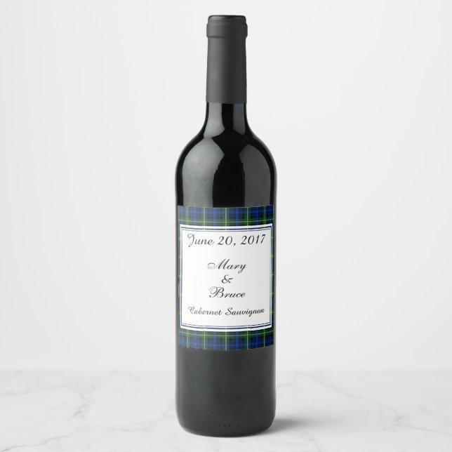 Forbes Scottish Wedding Wine Label Weinetikett (Vorderseite)