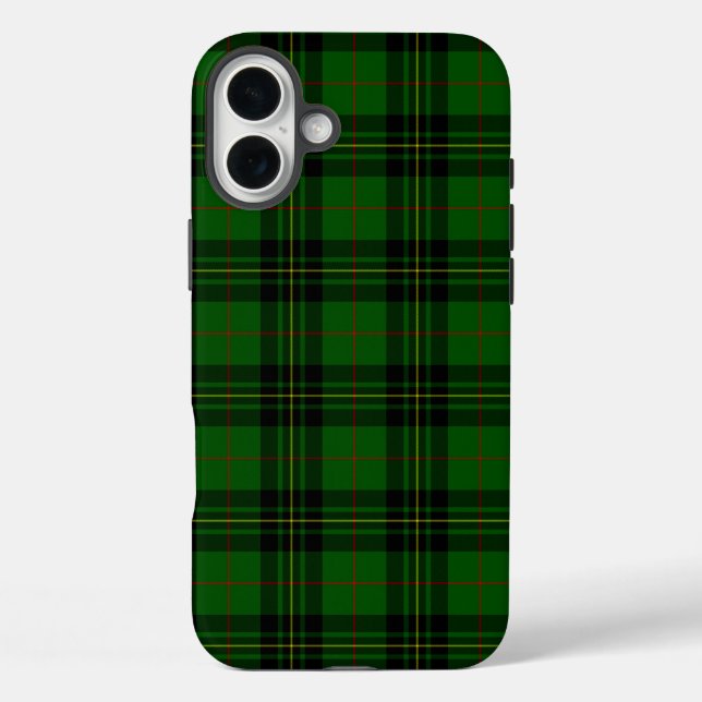 Forbes tartan green black kariert iPhone 16 plus hülle (Rückseite)