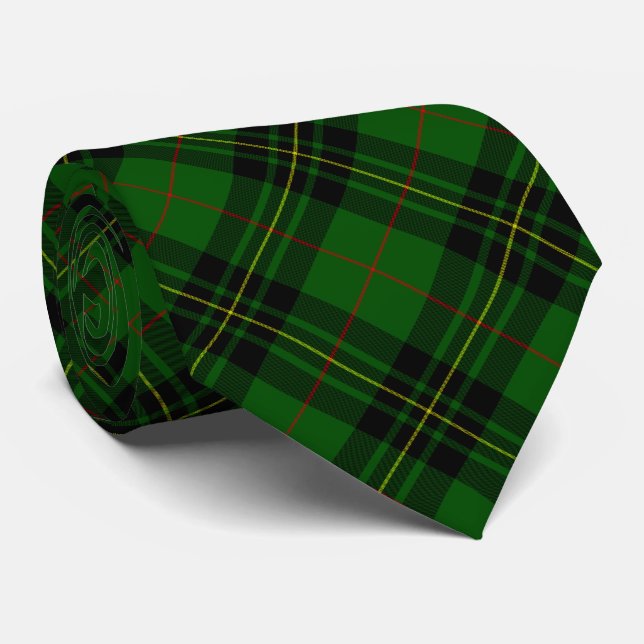 Forbes tartan green black kariert krawatte (Gerollt)