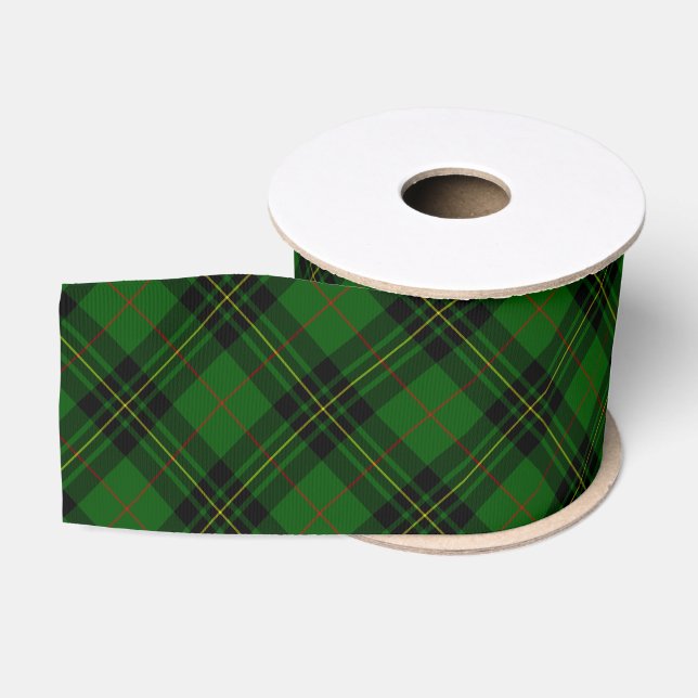 Forbes tartan green black kariert ripsband (Spule)