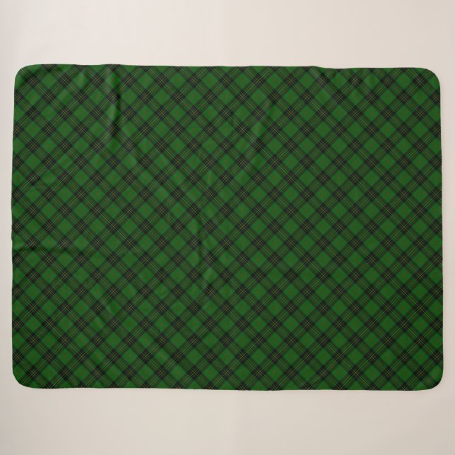 Forbes tartan green black kariert sherpadecke (Vorderseite (Horizontal))