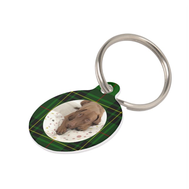Forbes Tartan Green Dog anpassen Haustiermarke (Seite)