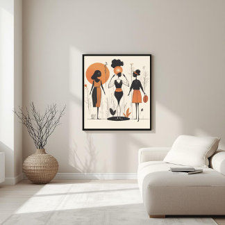 Force Silencieuse – Art mural abstrait féminin