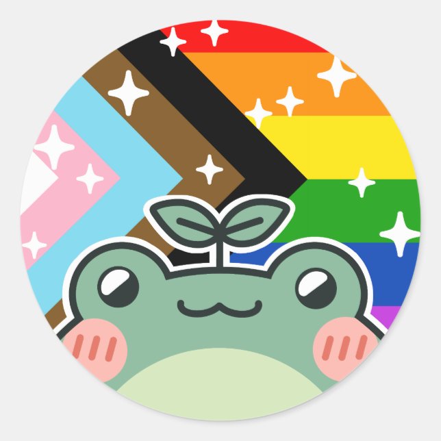 Forciert POC LGBT Pride Flag Runder Aufkleber (Vorderseite)