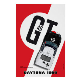 Ford GT40 Daytona 66 Miles Ruby Poster