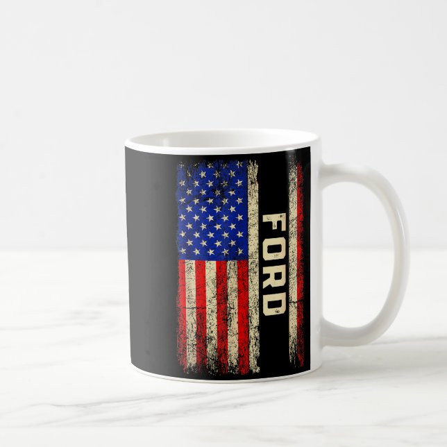 Ford Last Name Shirt Ford Name American Flag  Kaffeetasse (Rechts)