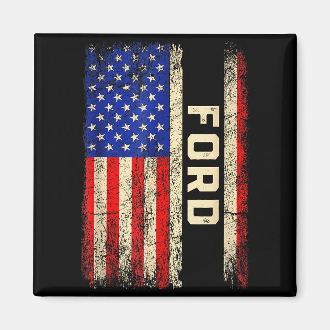 Ford Last Name Shirt Ford Name American Flag  Magnet (Vorne)