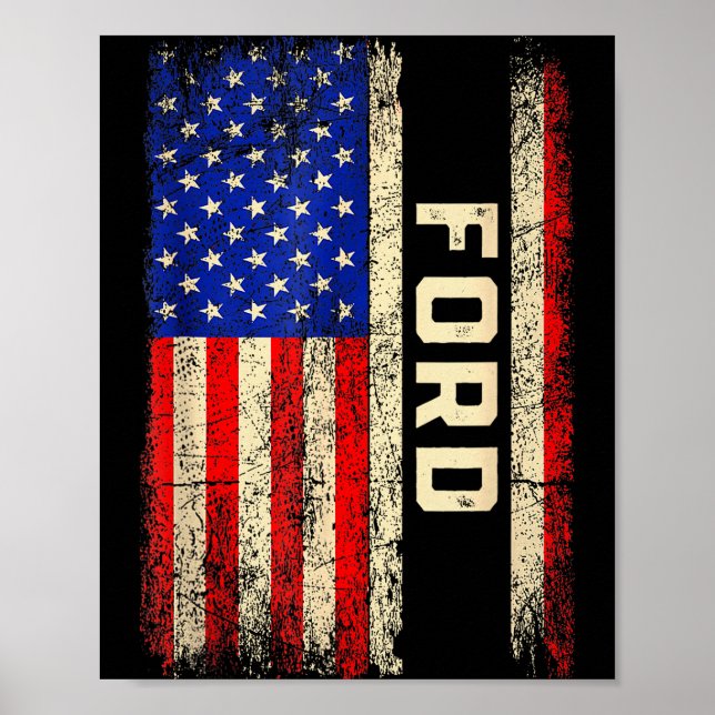 Ford Last Name Shirt Ford Name American Flag  Poster (Vorne)