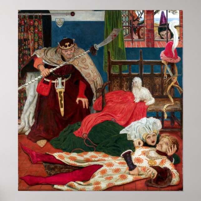 Ford Madox Brown Tod von Sir Tristram Poster (Vorne)