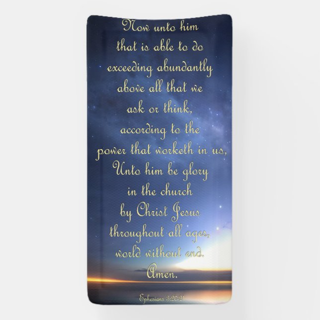 Förderbanner - Ephesianer 3:20-21 Banner (Vertikal)