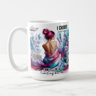 Fordere dich selbst Wasserfarben-Motivation Kaffeetasse