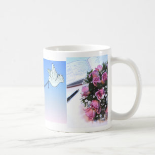 Fördermaschinen-Tauben u. Kaffeetasse