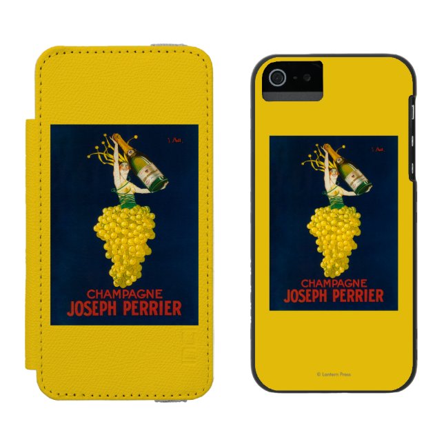 Förderndes Plakat Josephs Perrier Champagne Incipio iPhone Geldbeutel-Hülle (Seite an Seite)