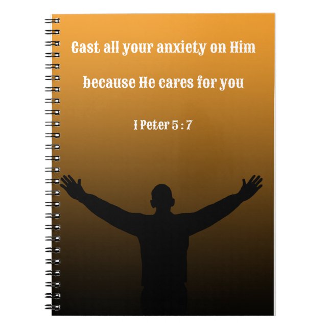 Förderung der Bibel Verse 1 Peter 5 : 7 Notizblock (Vorderseite)