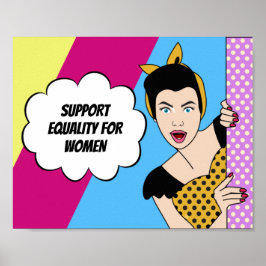 Förderung der Gleichstellung von Frauen und Pop im Poster