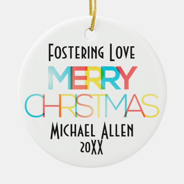 Förderung der Liebe Frohe Weihnachtsgeschenke Keramikornament (Vorne)