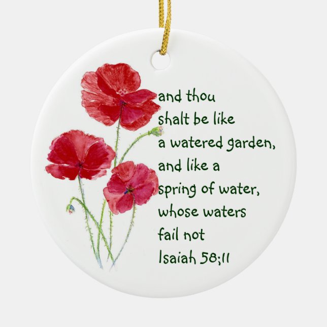 Förderung der Verheißungsschrift Isaiah Poppy Gard Keramik Ornament (Vorne)