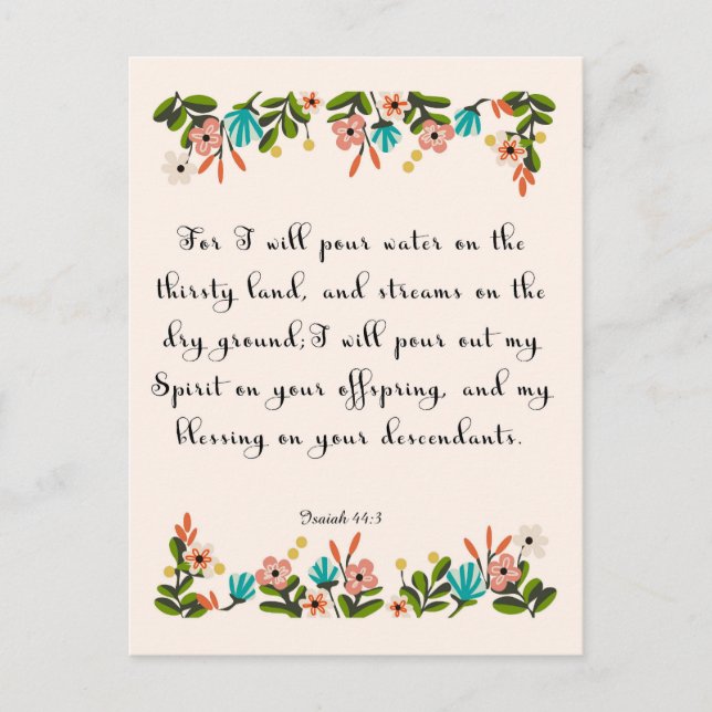 Förderung von Bibelversen Kunst - Isaiah 44:3 Postkarte (Vorderseite)