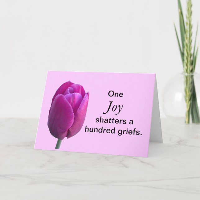 Förderung von Joy Tulip Blume w Chinese Sprichwort Karte (Vorderseite)