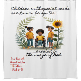 Förderung von Kindern mit besonderen Bedürfnissen  Duschvorhang