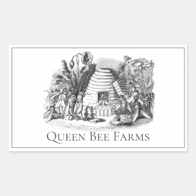 Förderung von Königin-Bienenstock-Garten Rechteckiger Aufkleber (Vorderseite)