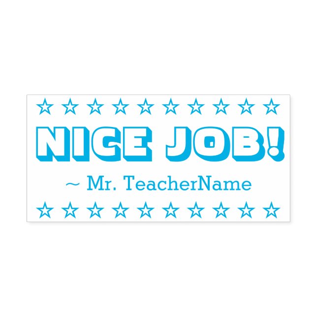 Förderung von "NICE JOB!" + Name des Lehrers Permastempel (Design)