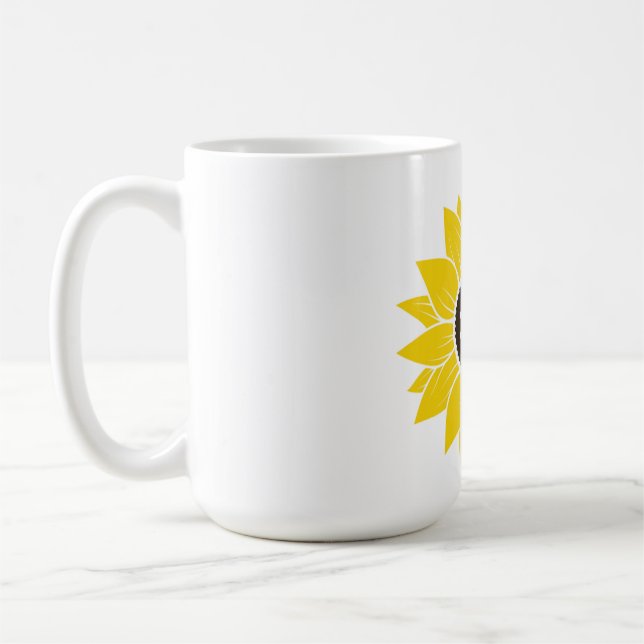 Förderung von Sonnenblumen - Empowerment von Worte Kaffeetasse (Links)