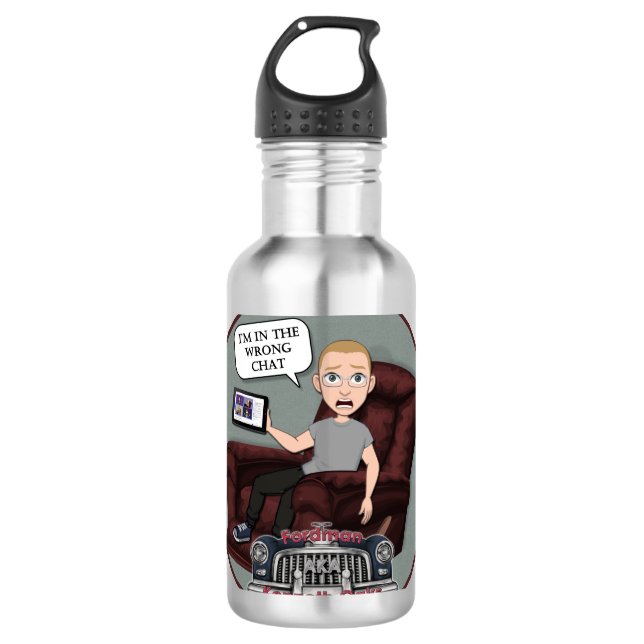 Fordman "Ich bin im falschen Chat!" Trinkflasche (Vorderseite)