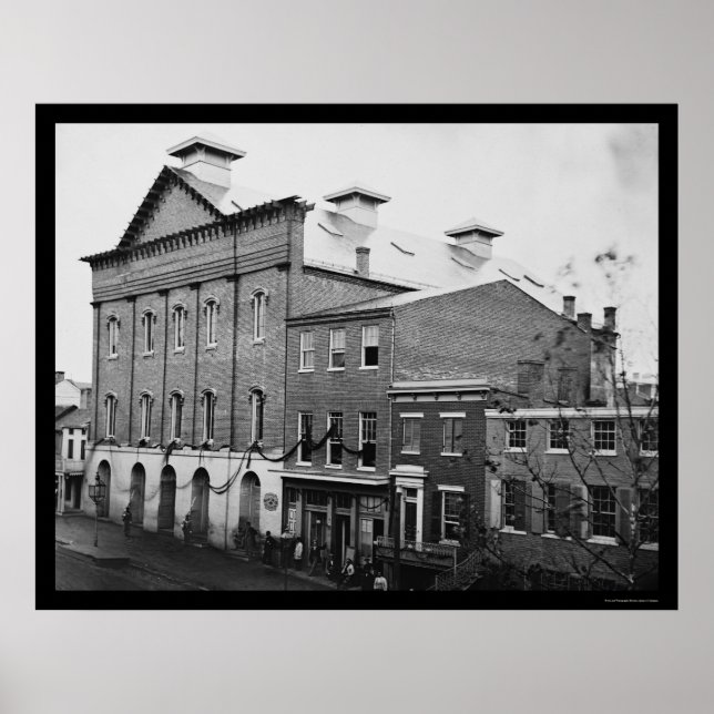 Fords Theater, Szene von Lincolns Tod 1865 Poster (Vorne)