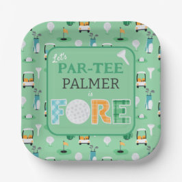 Fore, 4. Geburtstag Let's Par-tee Golf Party Pappteller