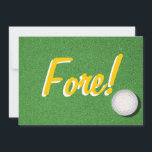 Fore - 70. Golf Geburtstagsparty Einladung<br><div class="desc">Eine lustige Golf-Geburtstagsfeier für den Golfer. "Fore!" auf der Vorderseite "Feiern Sie ein weiteres Jahr weckend auf der rechten Seite der Grünen" auf der Rückseite. Es ist gut, auf der rechten Seite des Grüns zu sein. Personalisieren Sie es, indem Sie den Namen der Ehre hinzufügen und laden Sie Ihr ganzes...</div>