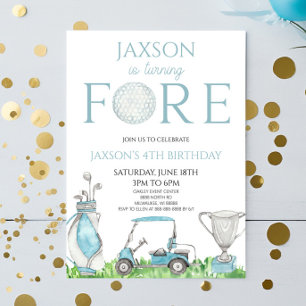 Fore Blue Golf 4. Geburtstagsparty Einladung