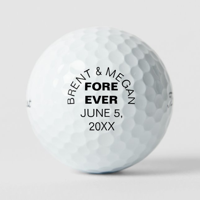 Fore Ever Custom Golf Ball Wedding Party (Vorderseite)