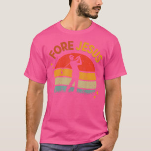 Fore Jesus Christlich Golf Retro 70er Religiöser G T-Shirt