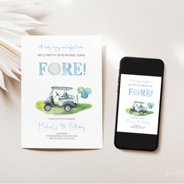 Fore Mini Golf Boy Invitation Anniversaire (Créateur téléchargé)