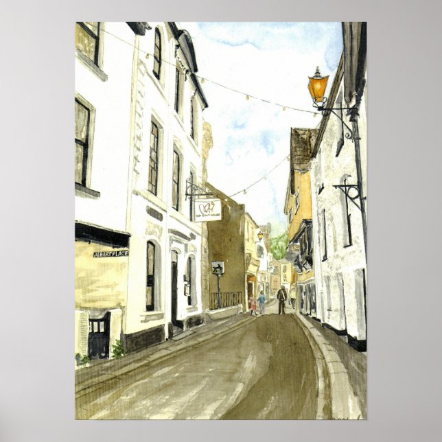 'Fore Street, Fowey' Poster (Vorne)