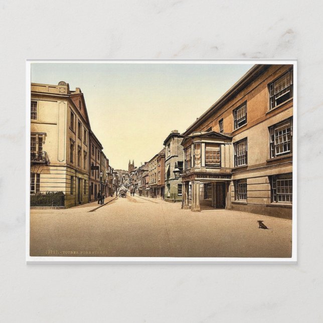Fore Street, Totnes, England Classic Fotochrom Postkarte (Vorderseite)