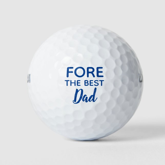 Fore the Best Vater Blue Vatertag Golfball (Vorderseite)