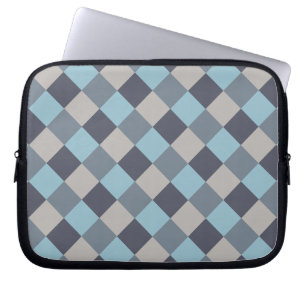 Forelle Blau Graue Baumwoll-Scheckbrett Laptopschutzhülle