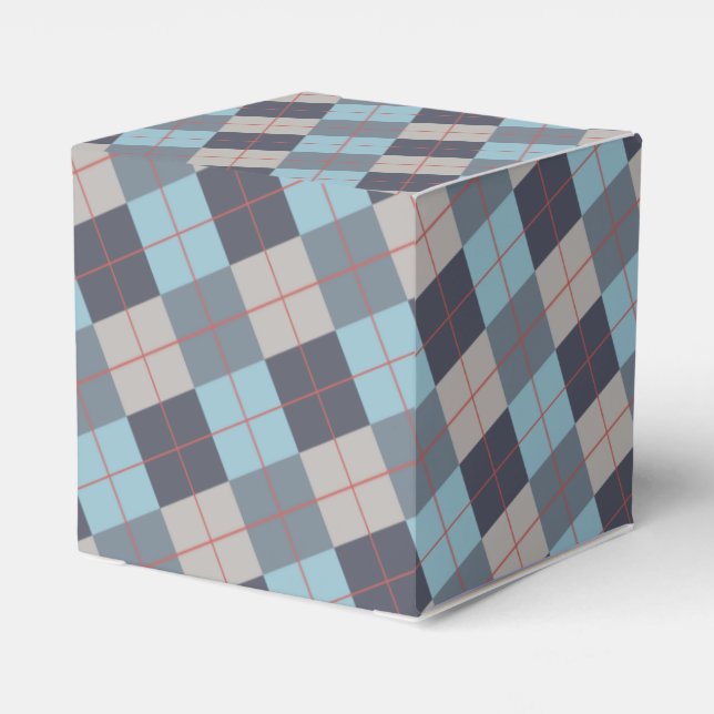 Forelle Blue Gray Baumwolle Orange Red Pattern Geschenkschachtel (Rückseite)