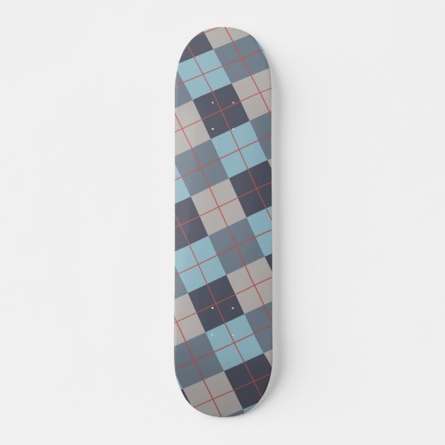 Forelle Blue Gray Baumwolle Orange Red Pattern Skateboard (Vorne)