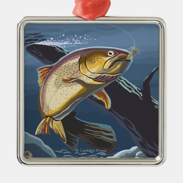 Forelle, die Querschnitt - Clackamas fischt, Ornament Aus Metall (Vorne)