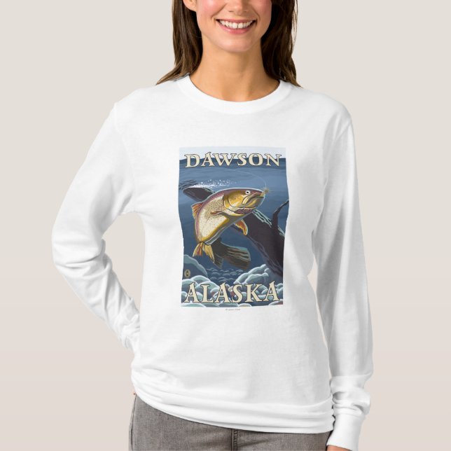 Forelle, die Querschnitt - Dawson, Alaska fischt T-Shirt (Vorderseite)