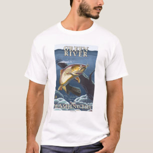 Forelle, die Querschnitt - Green River, WA fischt T-Shirt
