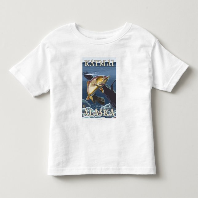 Forelle, die Querschnitt - Katmai, Alaska fischt Kleinkind T-shirt (Vorderseite)