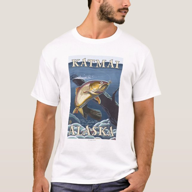 Forelle, die Querschnitt - Katmai, Alaska fischt T-Shirt (Vorderseite)