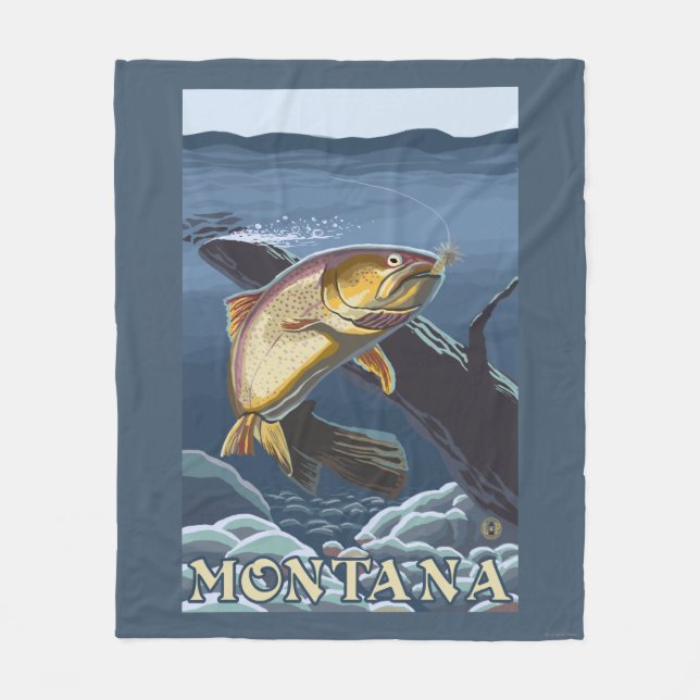 Forelle, die Querschnitt - Montana fischt Fleecedecke (Vorderseite)